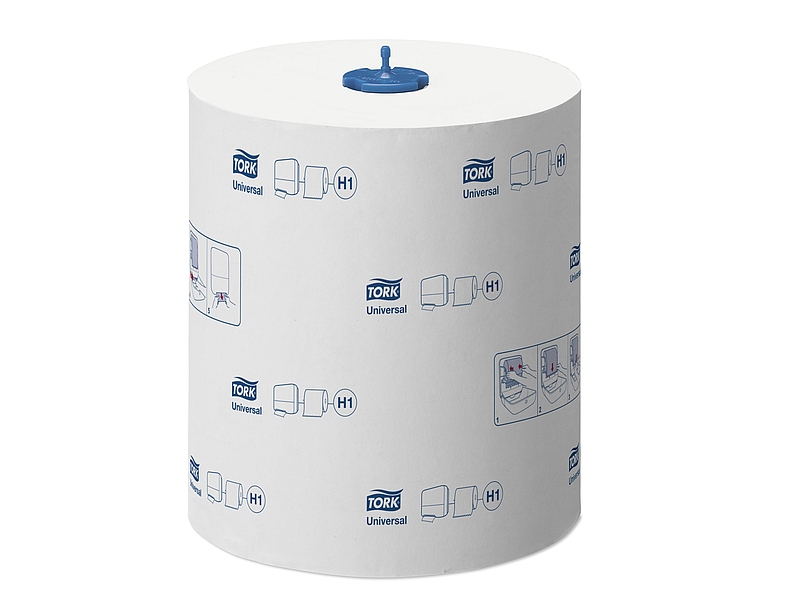 Produktbild von Blaue Geprägte Papierhandtuchrollen – 2-lagig, 185 Mm X 110 M – Großpackung (verschiedene Mengen)